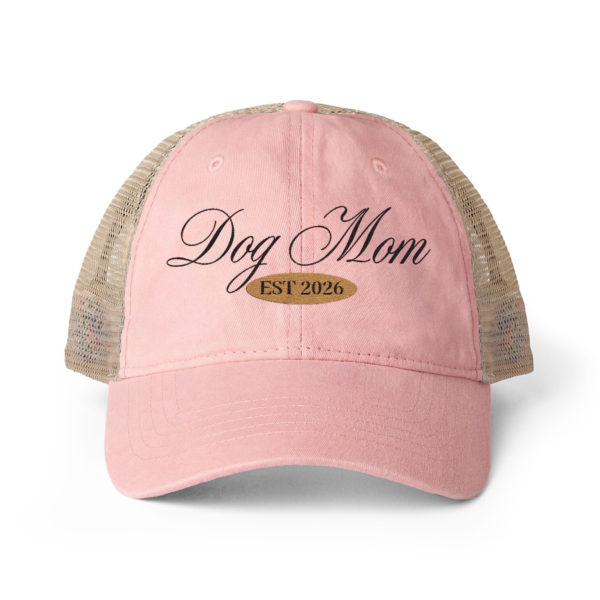 Dog Mom Women's Washed Mesh-Back Cap