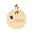 Custom Engraved Birthstone Circle Charm