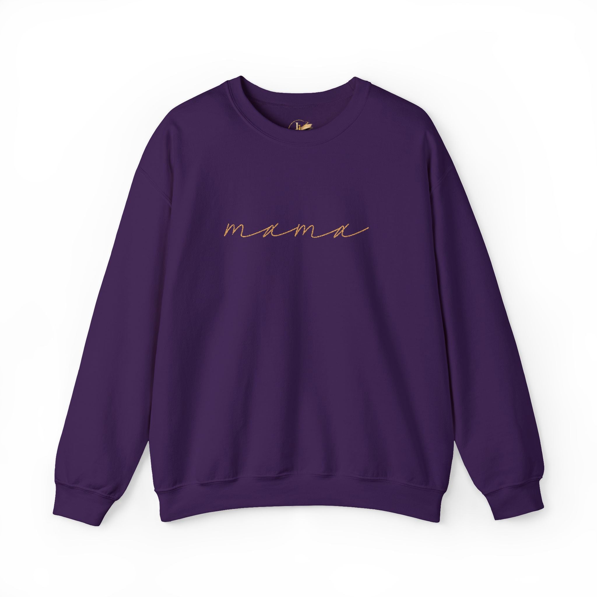 Mama Embroidery Crewneck Sweatshirt — Minimal Rose Gold Script