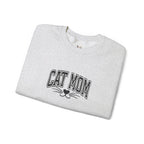 Cat Mom Crewneck Sweatshirt — Vintage Script Cat Face Graphic
