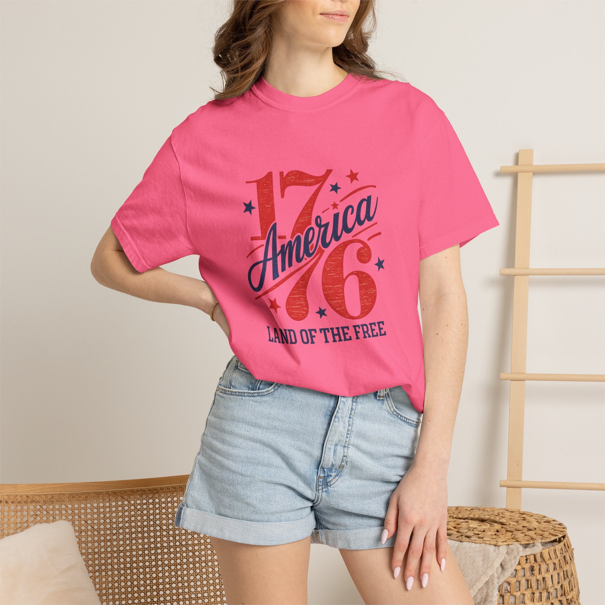 America Land of the Free Graphic T-Shirt — Patriotic