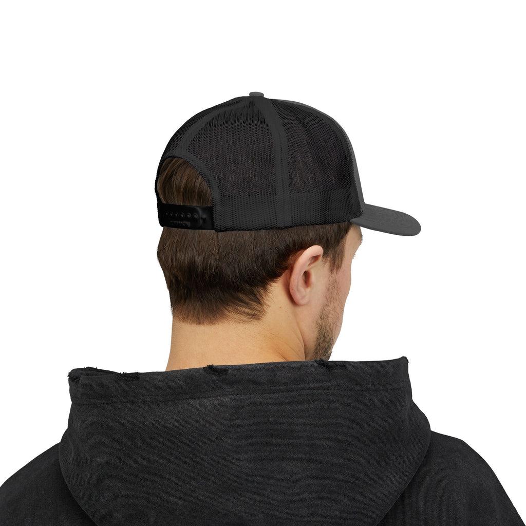 God Script Trucker Cap — Gold Sparkle Faith Snapback