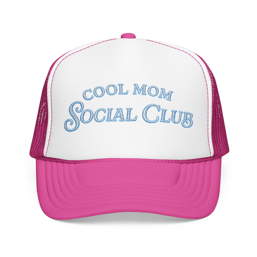 Cool Mom Social Club Trucker Hat — Embroidered Foam Mesh Cap for Stylish Moms
