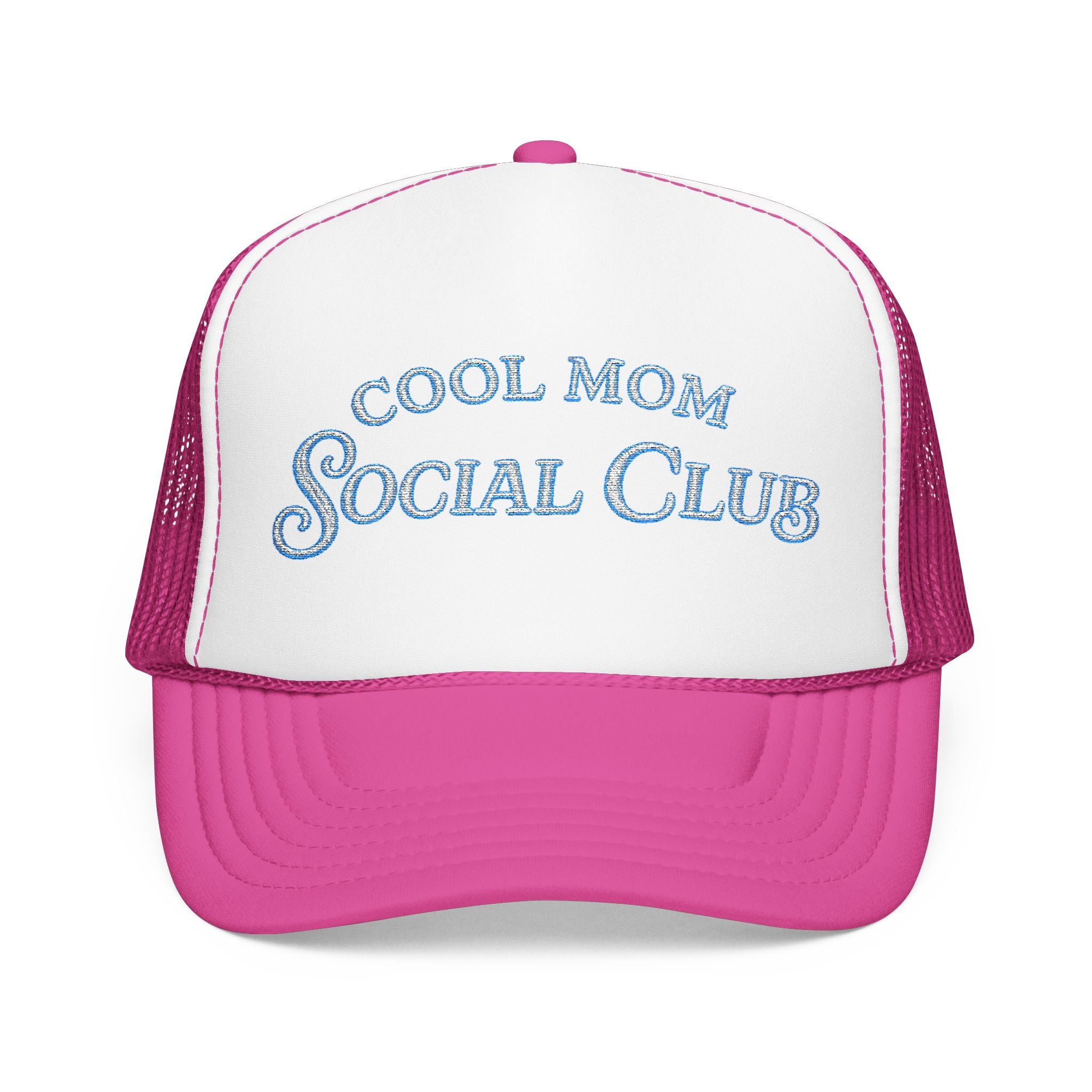 Cool Mom Social Club Trucker Hat — Embroidered Foam Mesh Cap for Stylish Moms