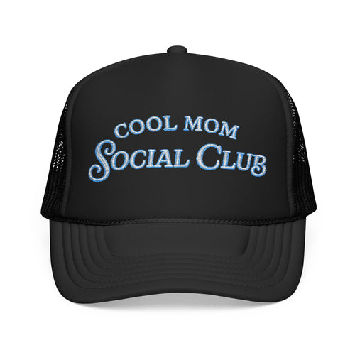 Cool Mom Social Club Trucker Hat — Embroidered Foam Mesh Cap for Stylish Moms