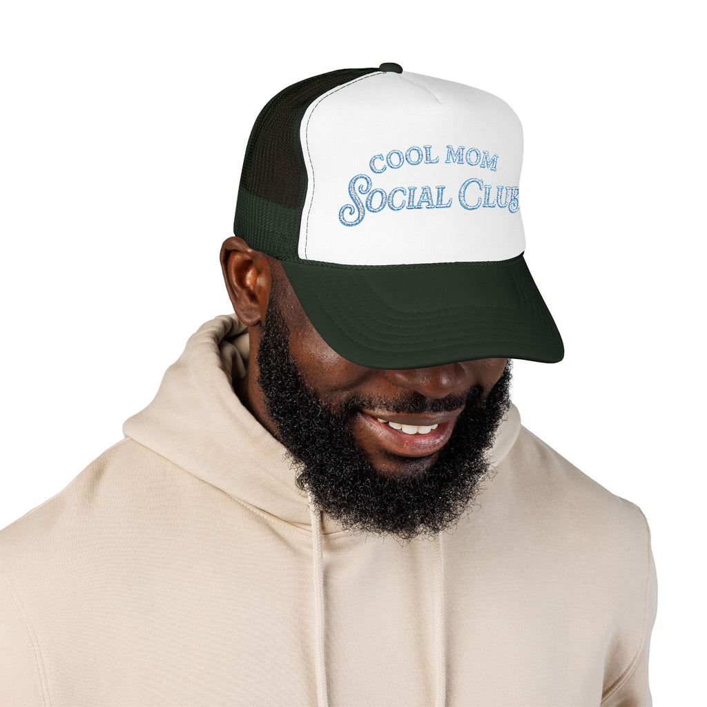 Cool Mom Social Club Trucker Hat — Embroidered Foam Mesh Cap for Stylish Moms