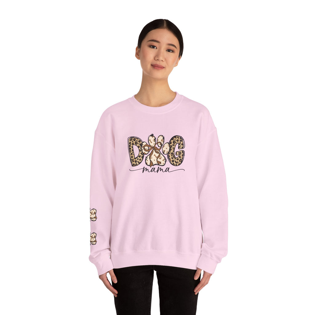 Dog Mama Leopard Print Crewneck Sweatshirt