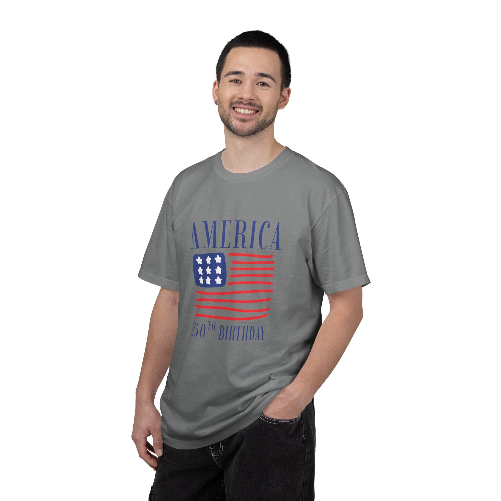 America 250th Birthday T-Shirt - Patriotic Flag Tee for 4th of July