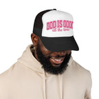 God Is Good Trucker Hat — Hot Pink Design
