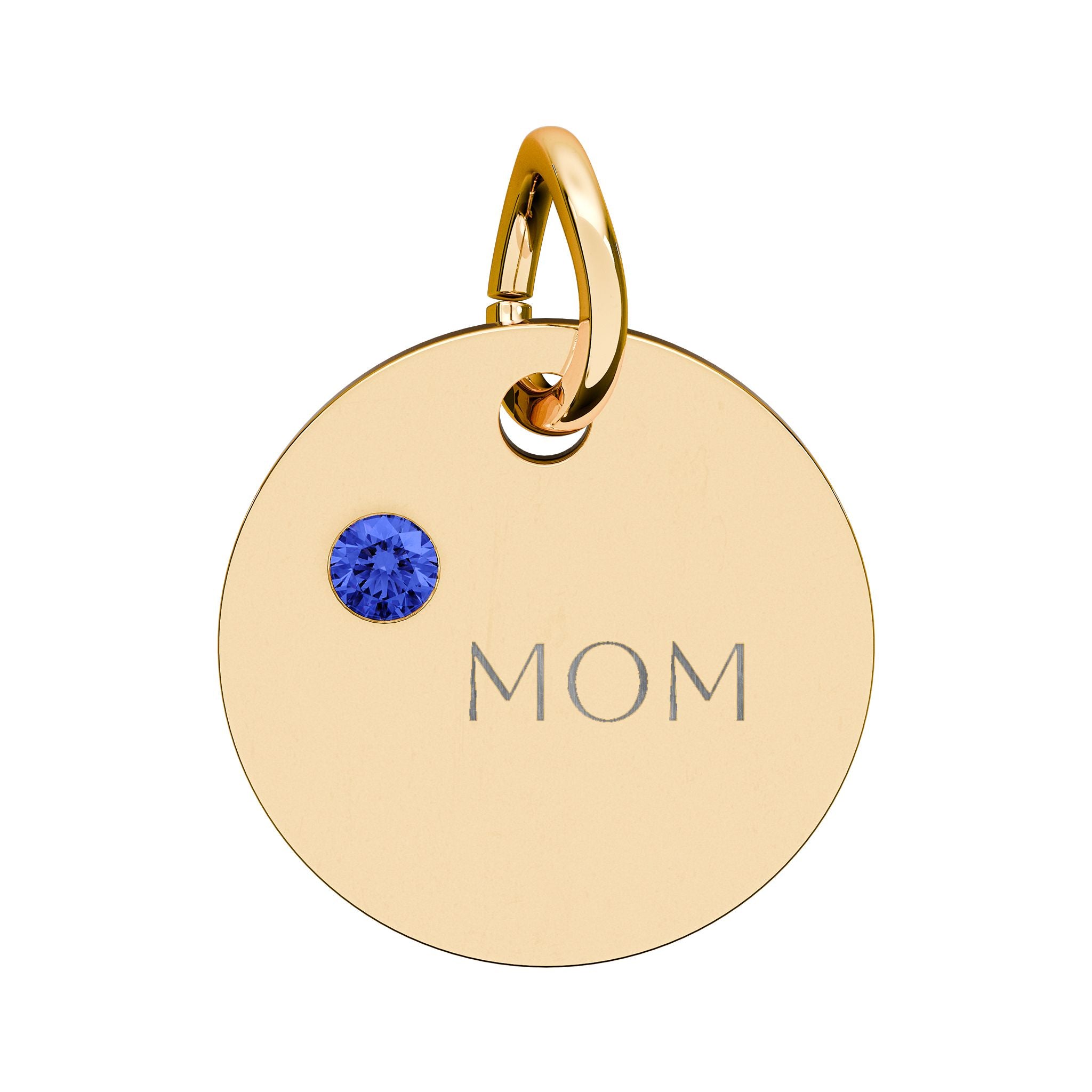 Custom Engraved Birthstone Circle Charm
