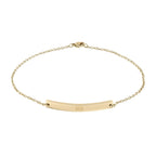 Custom Engravable Curved Bar Anklet — Personalized Minimalist Rose Gold or Black