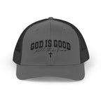 God Is Good Trucker Cap – Faith-Based Snapback Hat with Cross