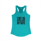 "Life is better with my boys" Mom, Women's Ideal Racerback Tank