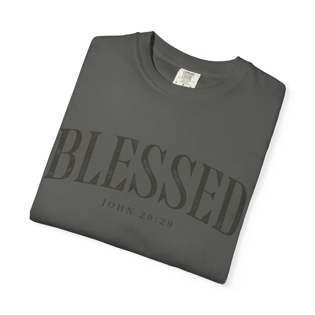 Blessed Christian T-Shirt — 'BLESSED' with John 20:25 Scripture Tee