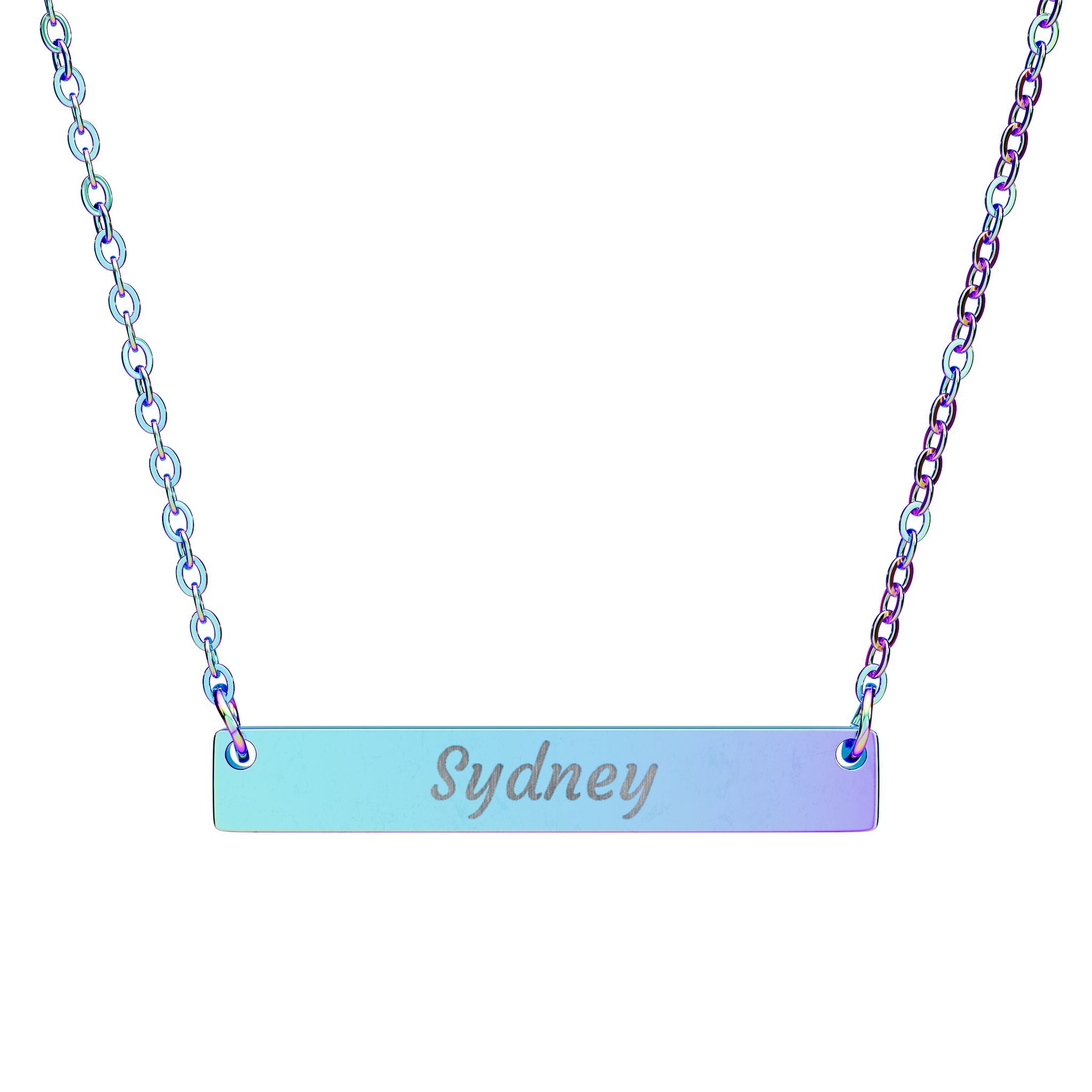 Custom Horizontal Bar Necklace (Engraving)