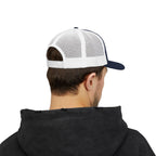 God Script Trucker Cap — Gold Sparkle Faith Snapback