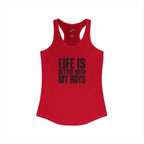 "Life is better with my boys" Mom, Women's Ideal Racerback Tank