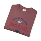 America Land of the Free Graphic T-Shirt — Patriotic 1776 Home of the Brave Tee