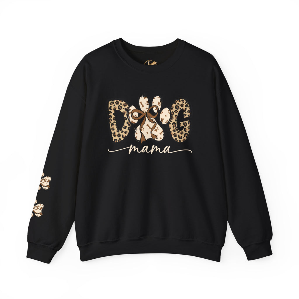 Dog Mama Leopard Print Crewneck Sweatshirt