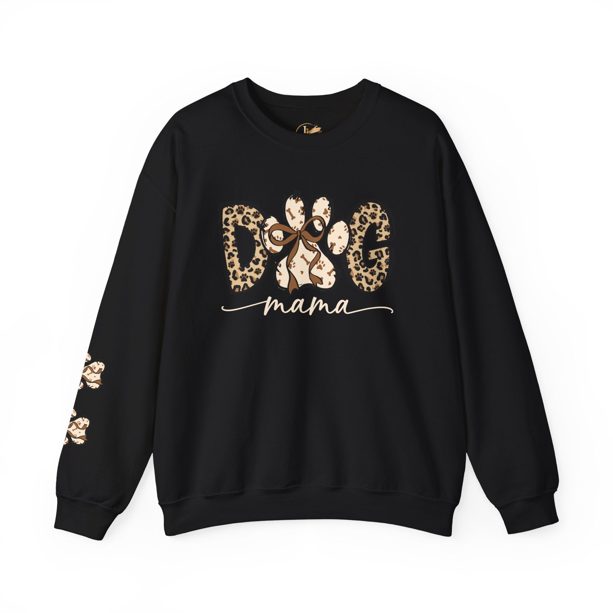 Dog Mama Leopard Print Crewneck Sweatshirt