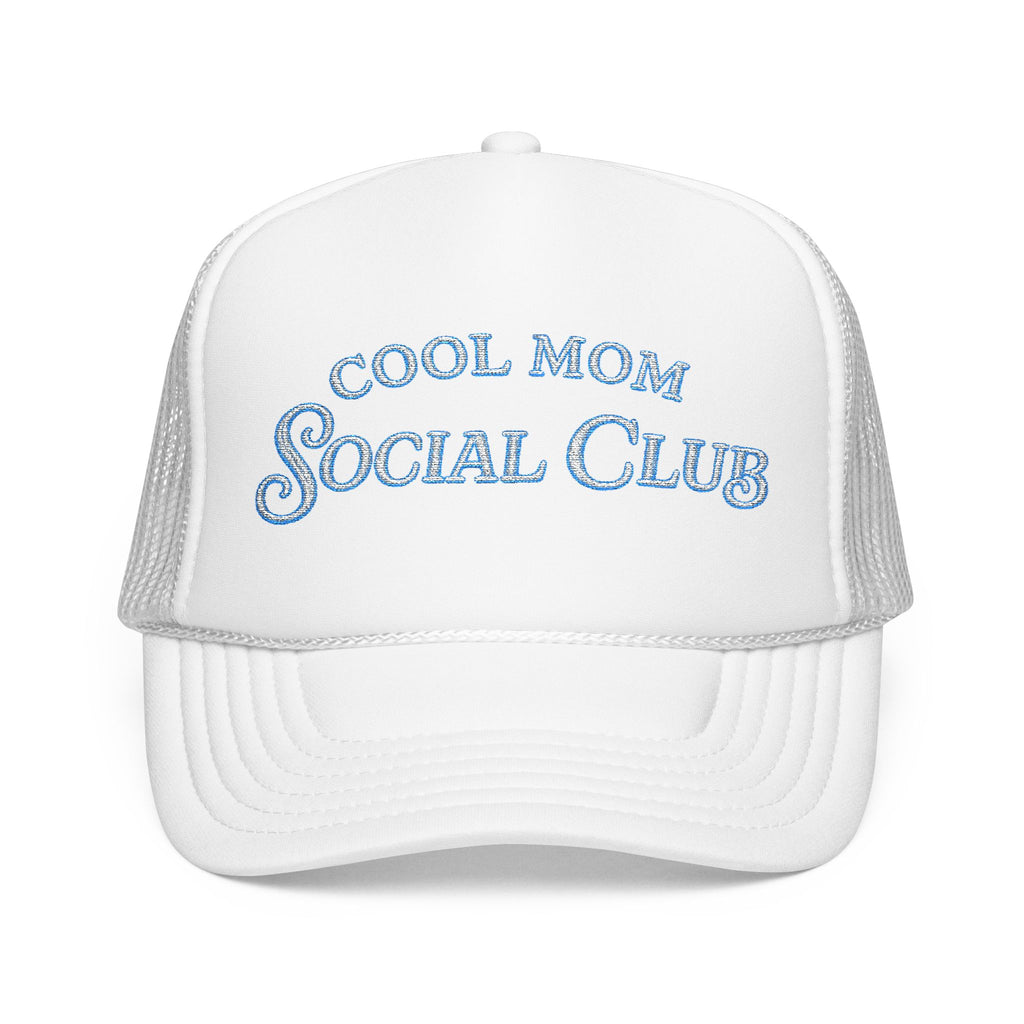 Cool Mom Social Club Trucker Hat — Embroidered Foam Mesh Cap for Stylish Moms