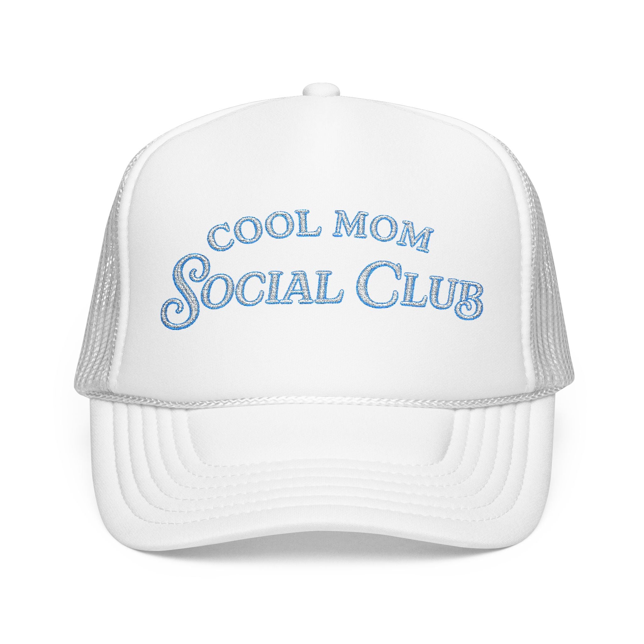Cool Mom Social Club Trucker Hat — Embroidered Foam Mesh Cap for Stylish Moms