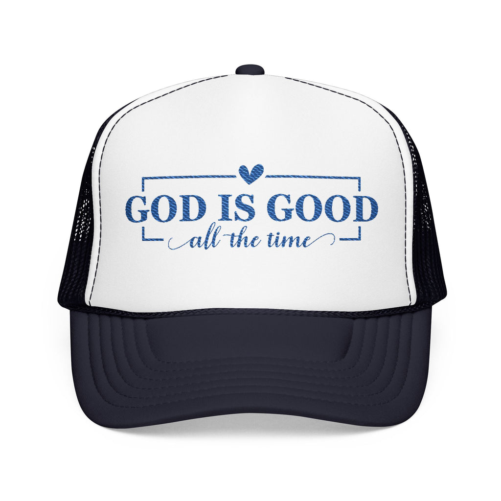 God Is Good Trucker Hat — Royal Blue Design