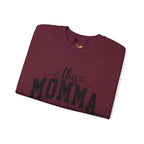 Customized Momma, Gigi, Grammy, Grandma, Mama, Mom, or Nana  Crewneck Sweatshirt – “This ….. Wears Her Heart on Her Sleeve” Cozy Pullover