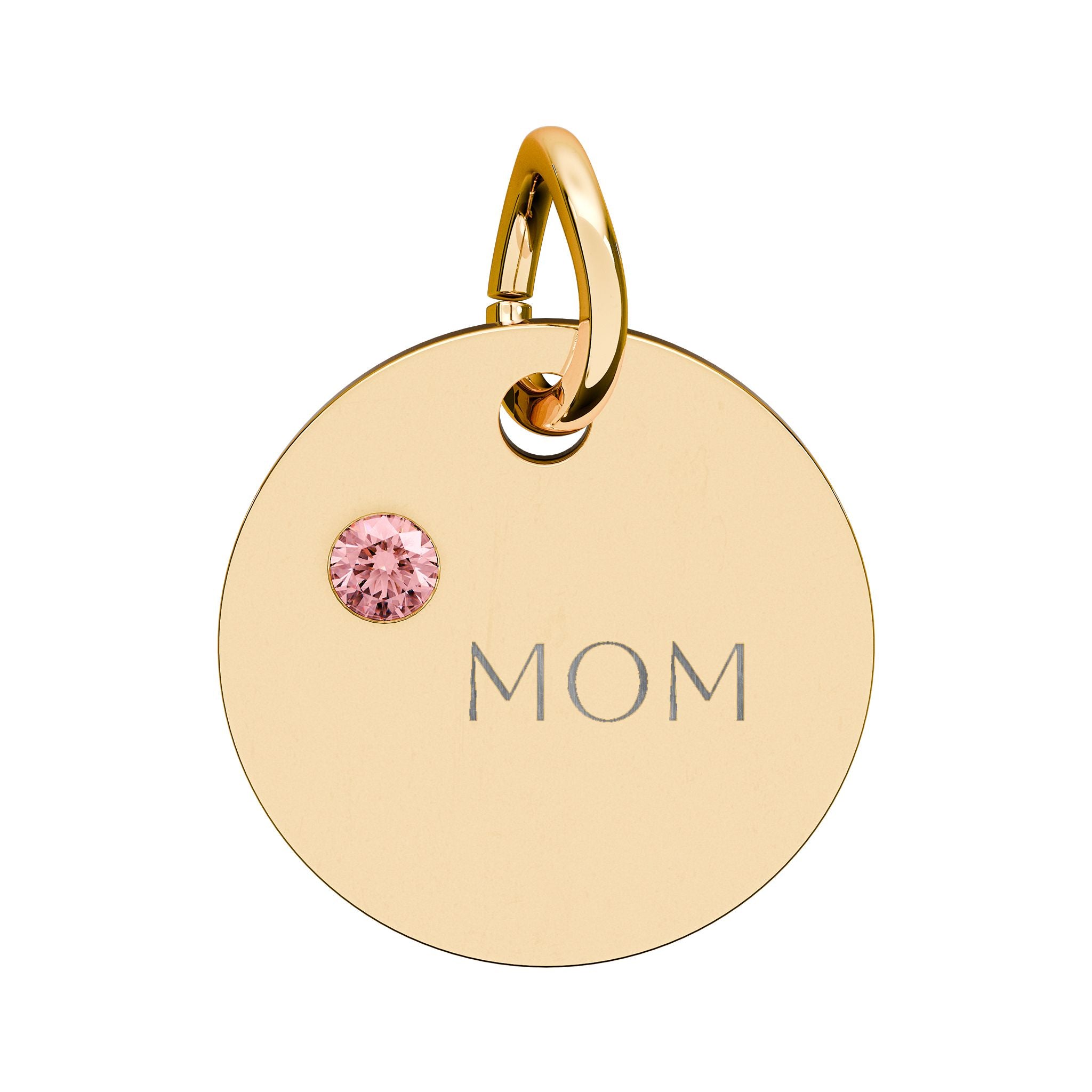 Custom Engraved Birthstone Circle Charm