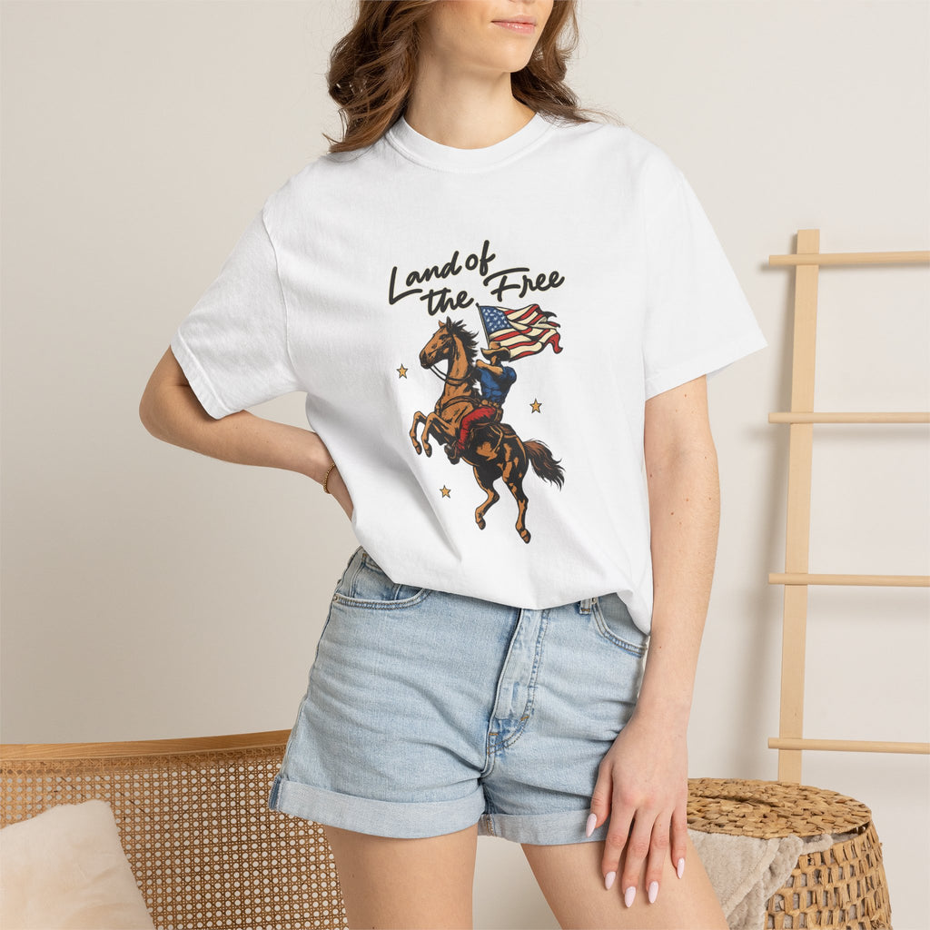 America Land of the Free Graphic T-Shirt — Patriotic