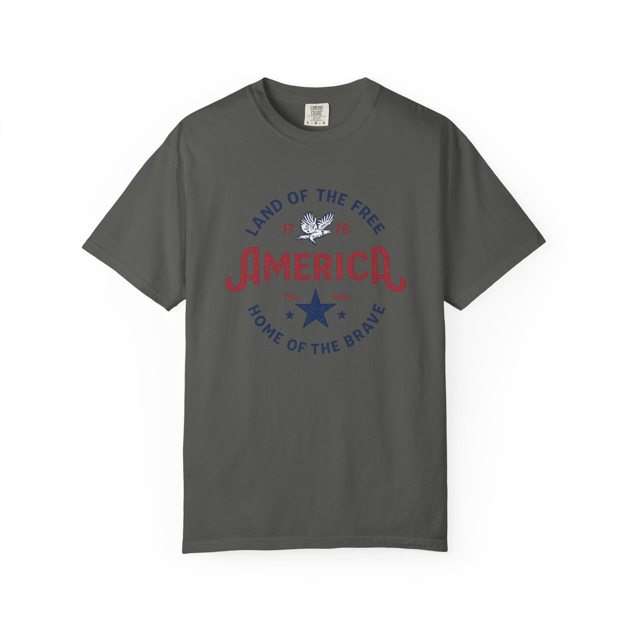 America Land of the Free Graphic T-Shirt — Patriotic 1776 Home of the Brave Tee