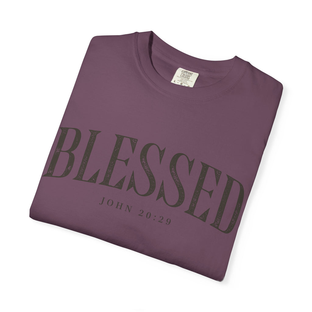 Blessed Christian T-Shirt — 'BLESSED' with John 20:25 Scripture Tee