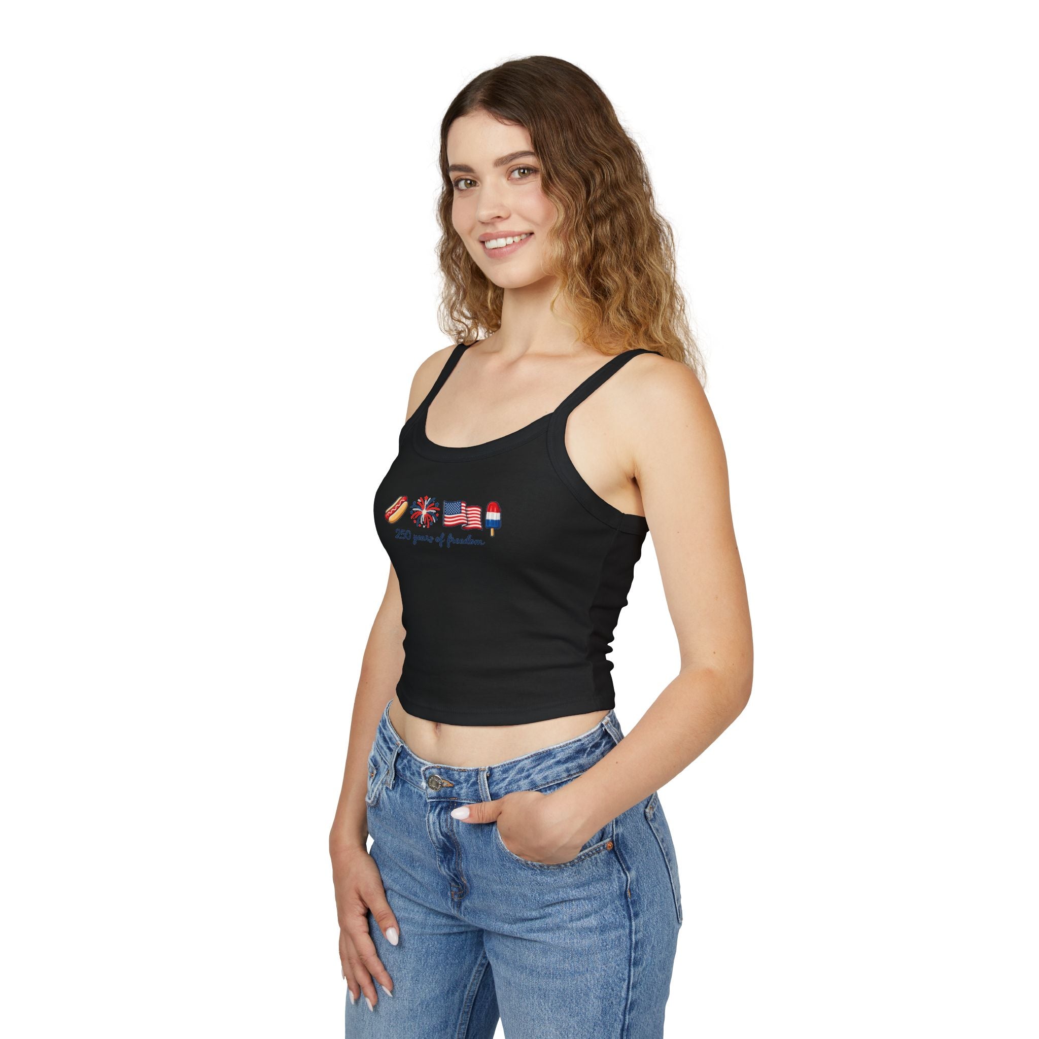 Patriotic Crop Tank Top - "230 years of freedom" July 4th Graphic