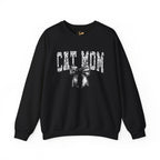 Cat Mom Crewneck Sweatshirt — Floral Lettering with Bow