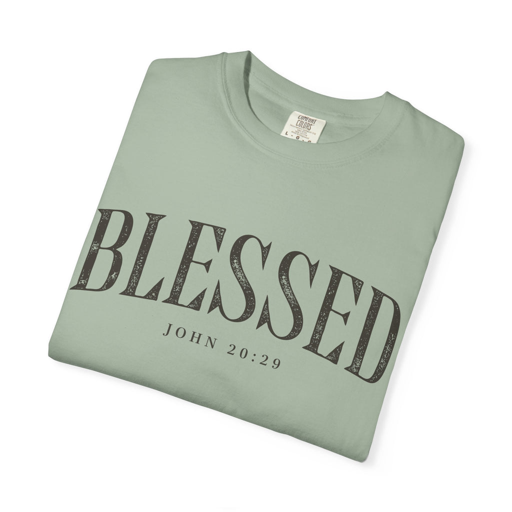 Blessed Christian T-Shirt — 'BLESSED' with John 20:25 Scripture Tee
