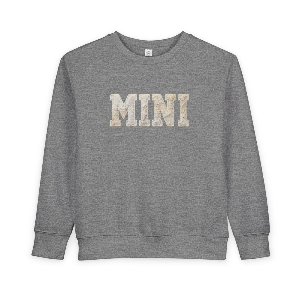 Mini Toddler Sweatshirt — Neutral Lettering Pullover