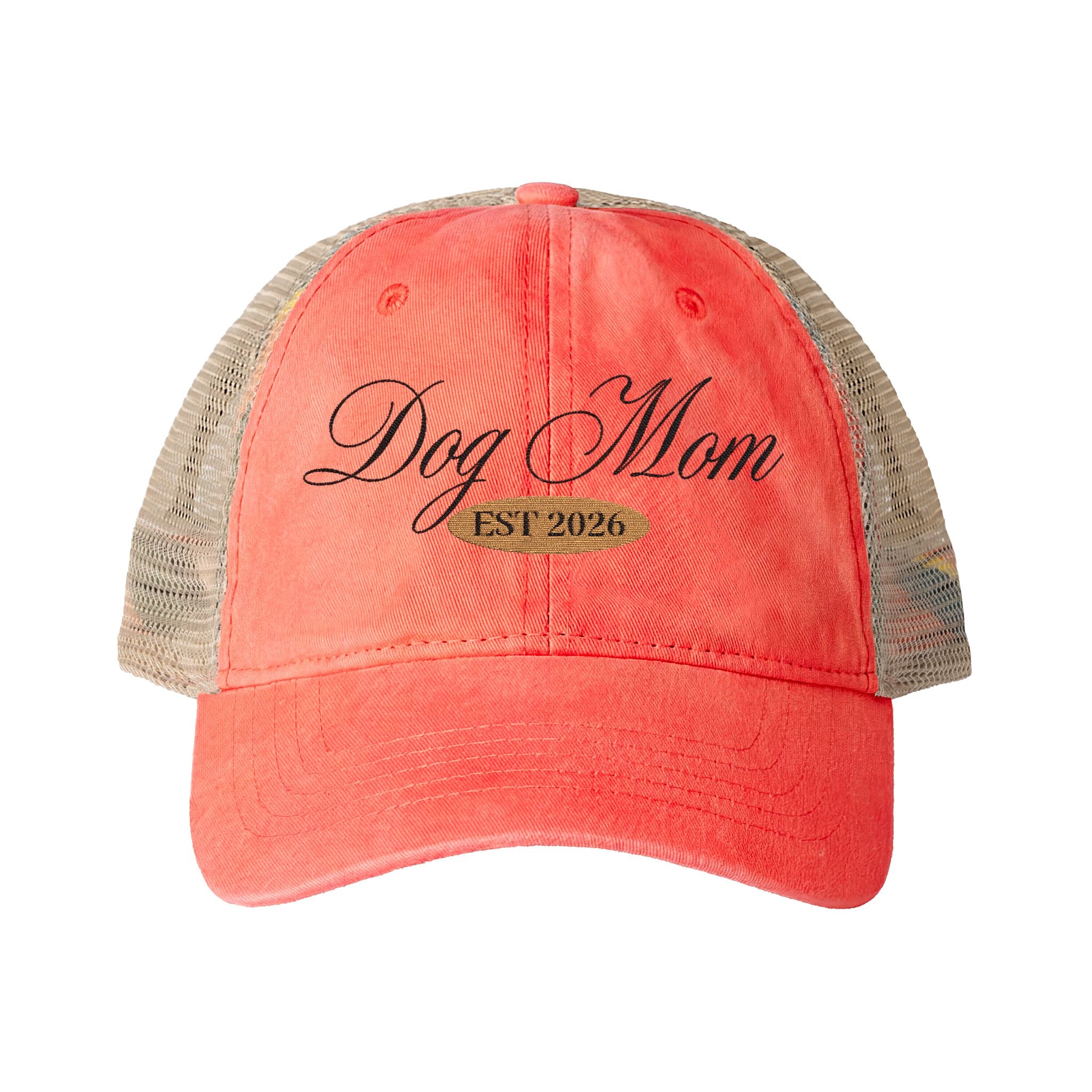 Dog Mom Women's Washed Mesh-Back Cap