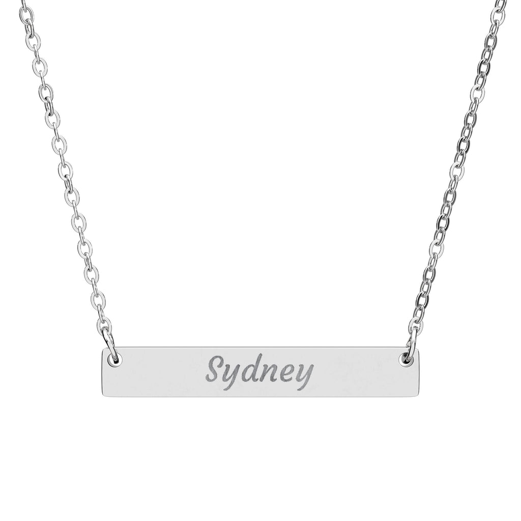 Custom Horizontal Bar Necklace (Engraving)