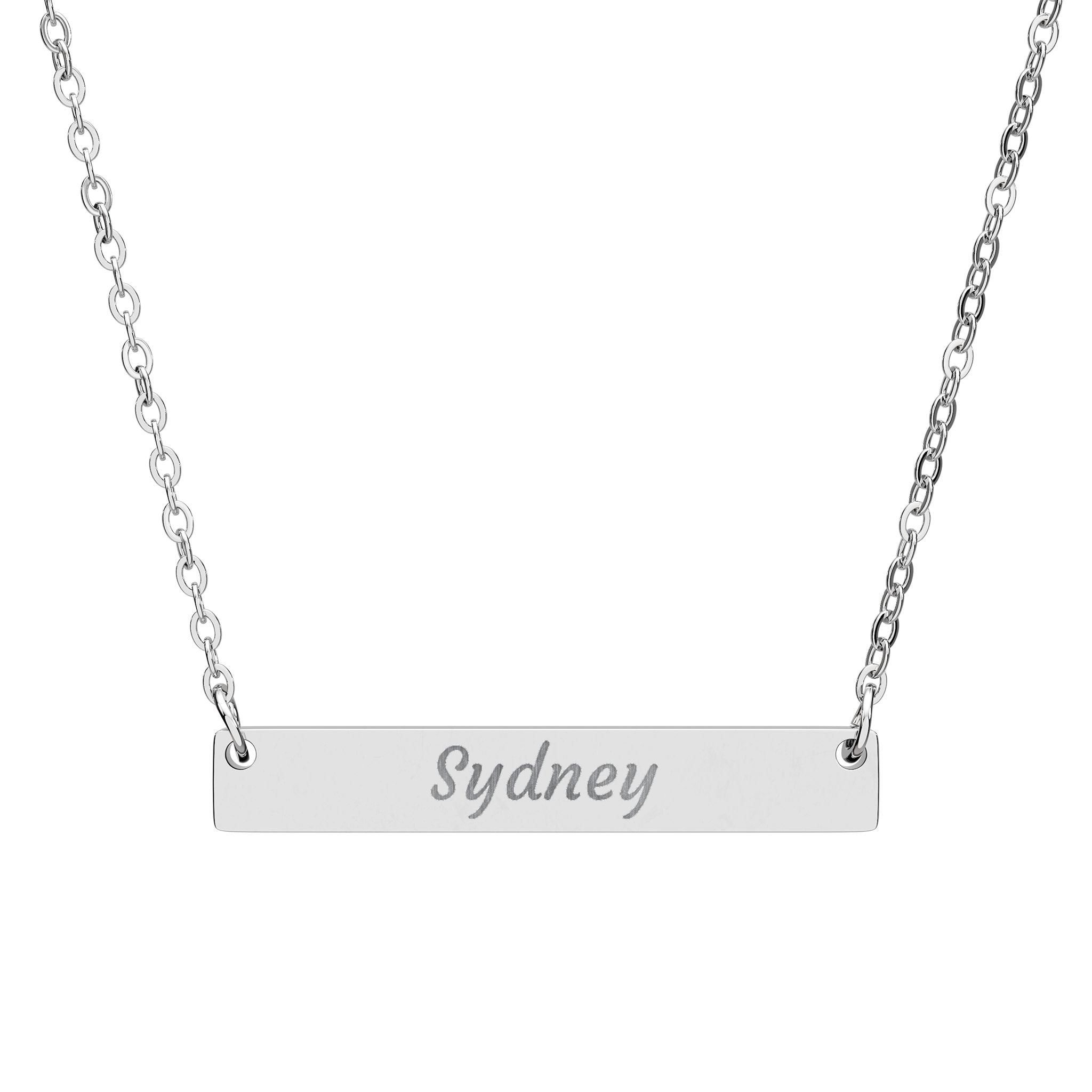 Custom Horizontal Bar Necklace (Engraving)