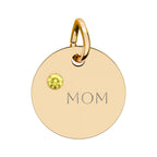 Custom Engraved Birthstone Circle Charm