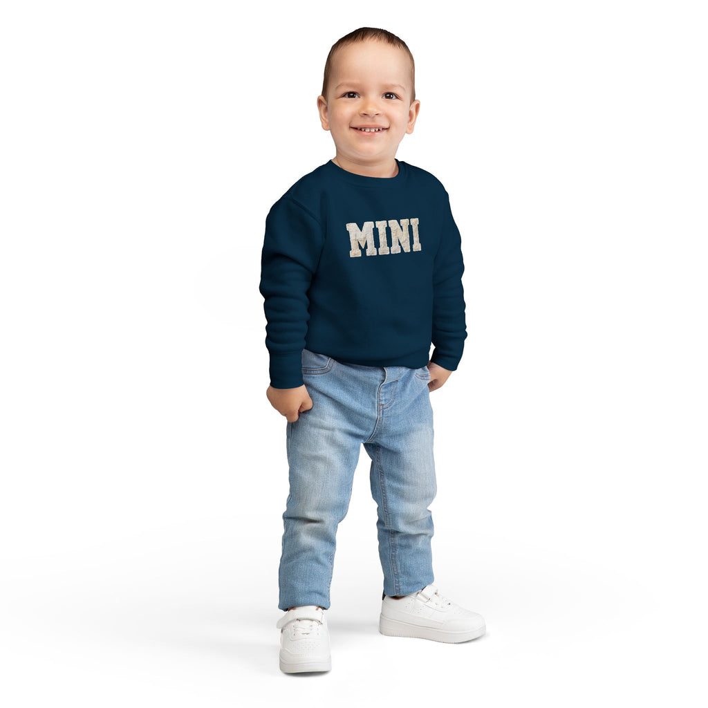 Mini Toddler Sweatshirt — Neutral Lettering Pullover