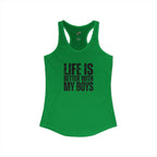 "Life is better with my boys" Mom, Women's Ideal Racerback Tank