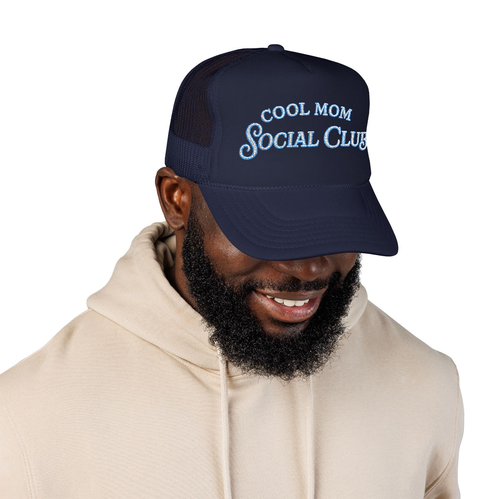 Cool Mom Social Club Trucker Hat — Embroidered Foam Mesh Cap for Stylish Moms