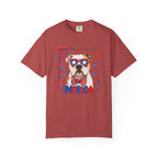 T-Shirt | 'Merica Patriotic Dog Graphic Tee – American Flag Sunglasses & Bow Tie