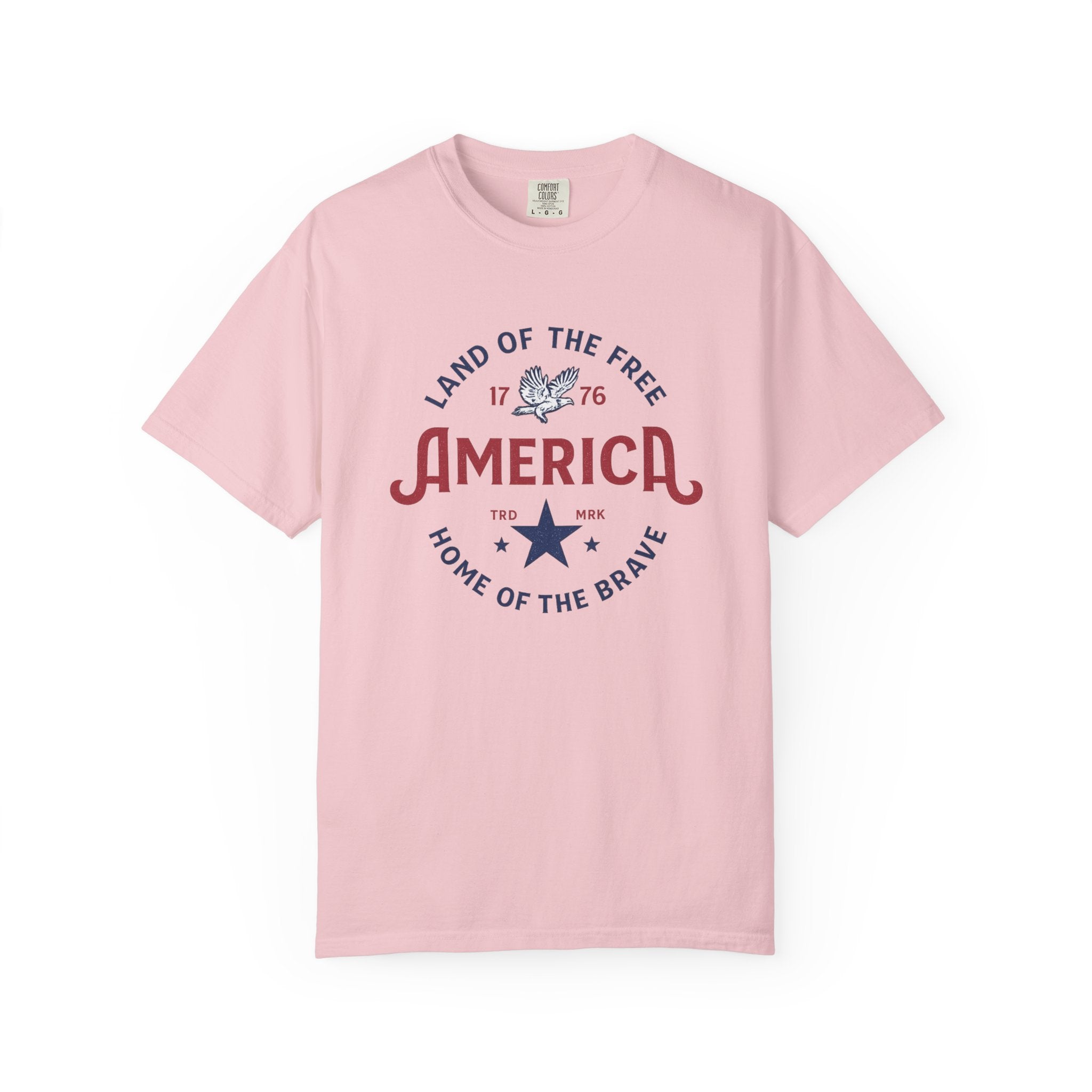 America Land of the Free Graphic T-Shirt — Patriotic 1776 Home of the Brave Tee