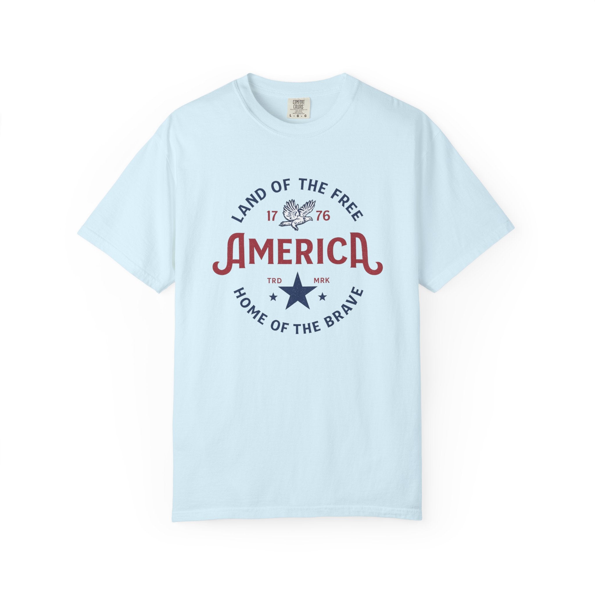 America Land of the Free Graphic T-Shirt — Patriotic 1776 Home of the Brave Tee