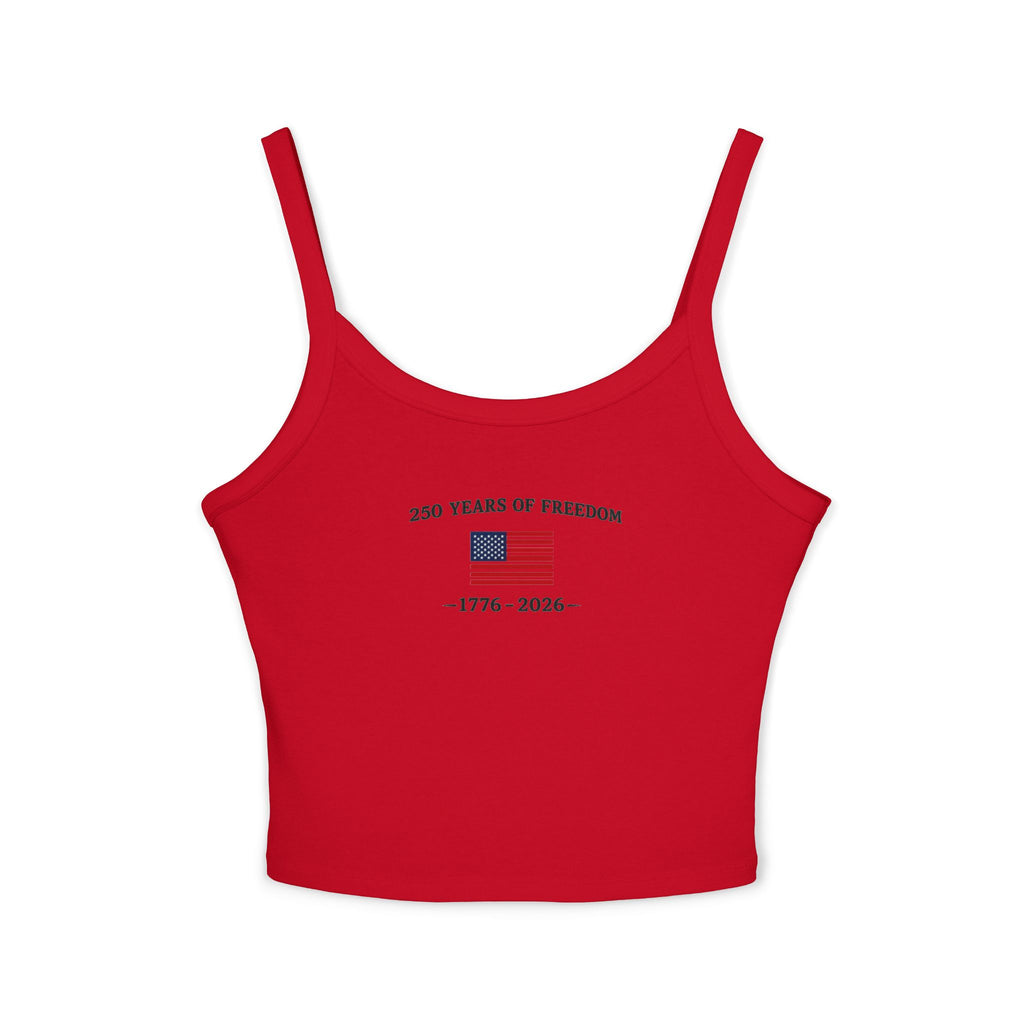 200 Years of Freedom Tank Top — 1776–1976 Patriotic Cropped Spaghetti Strap