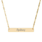 Custom Horizontal Bar Necklace (Engraving)