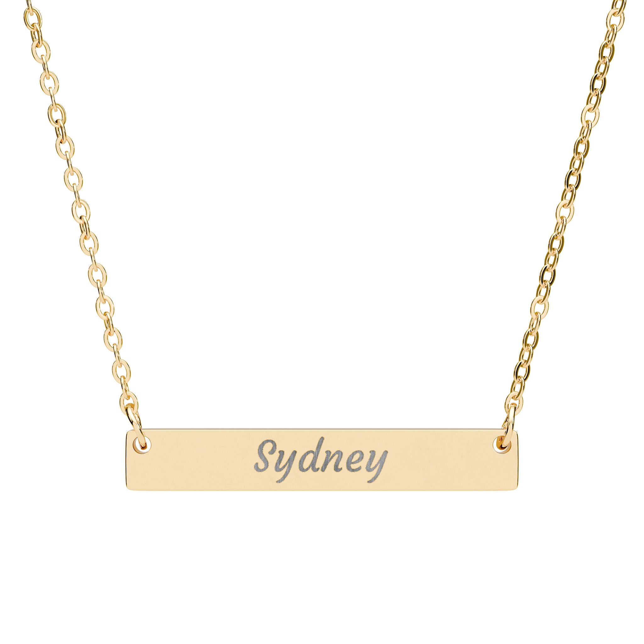 Custom Horizontal Bar Necklace (Engraving)