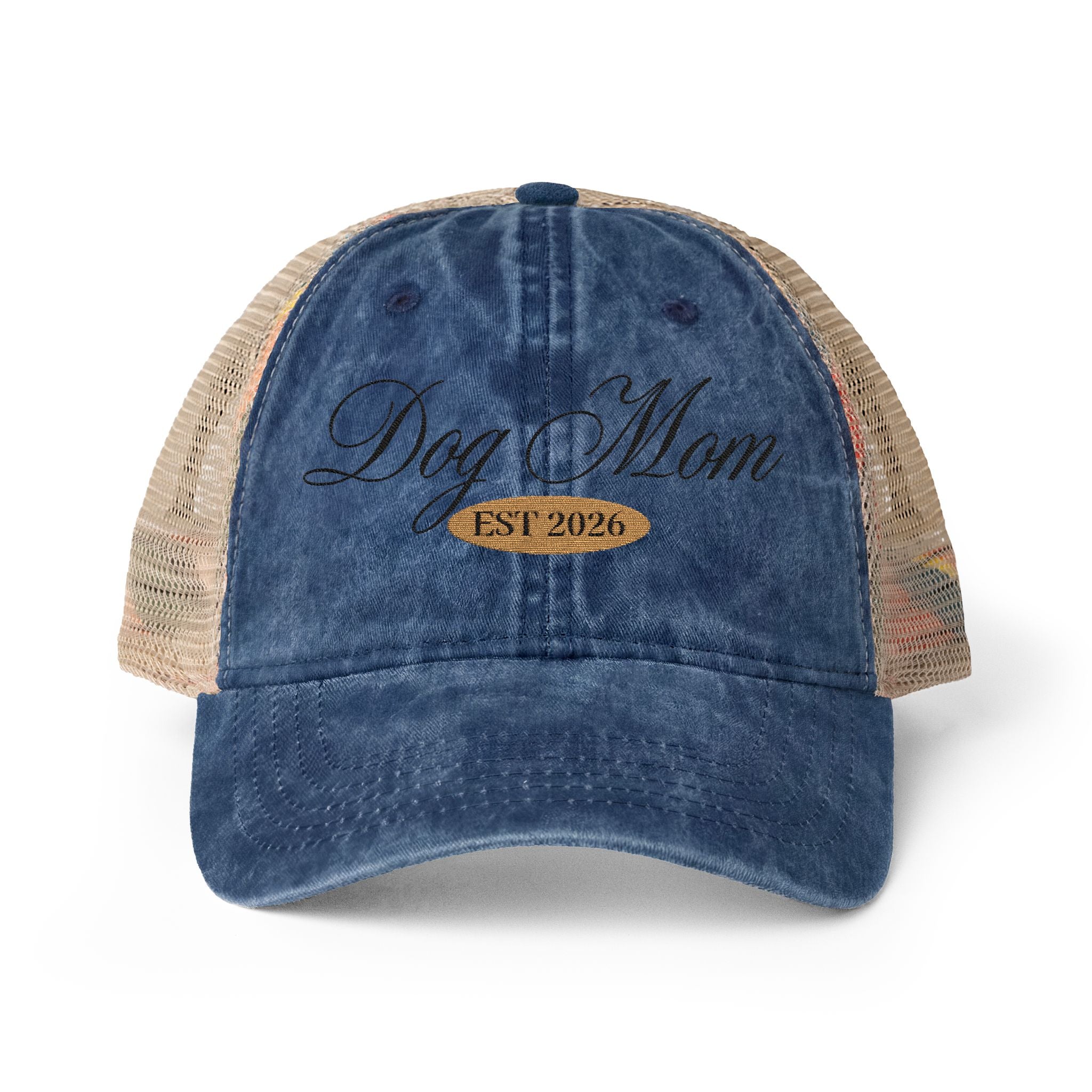 Dog Mom Women's Washed Mesh-Back Cap